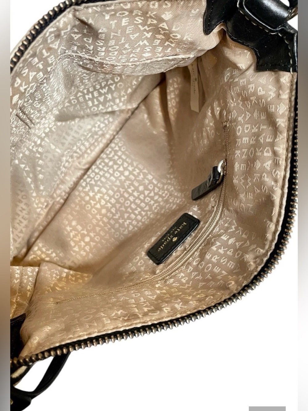 kate spade Black Crossbody with Pink & Cream Center Stripe - Picture 5 of 6